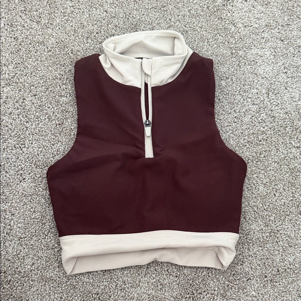 Wilo Brown and Cream Tank Top
